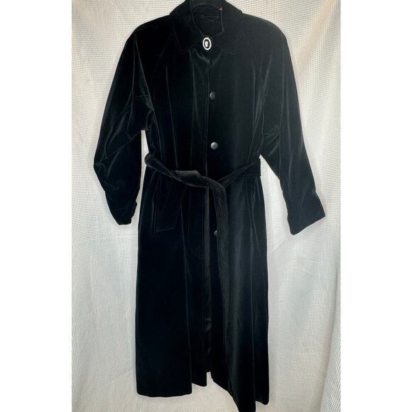 Vintage Women Velvet Opera Coat Cameo Button Regency Dark Coquette Romantic Goth - Picture 1 of 9